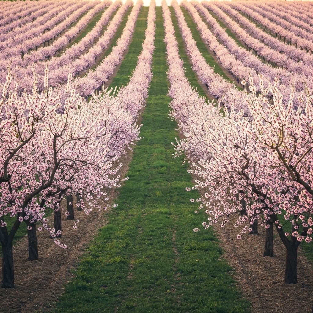 Huerto de almendros en España