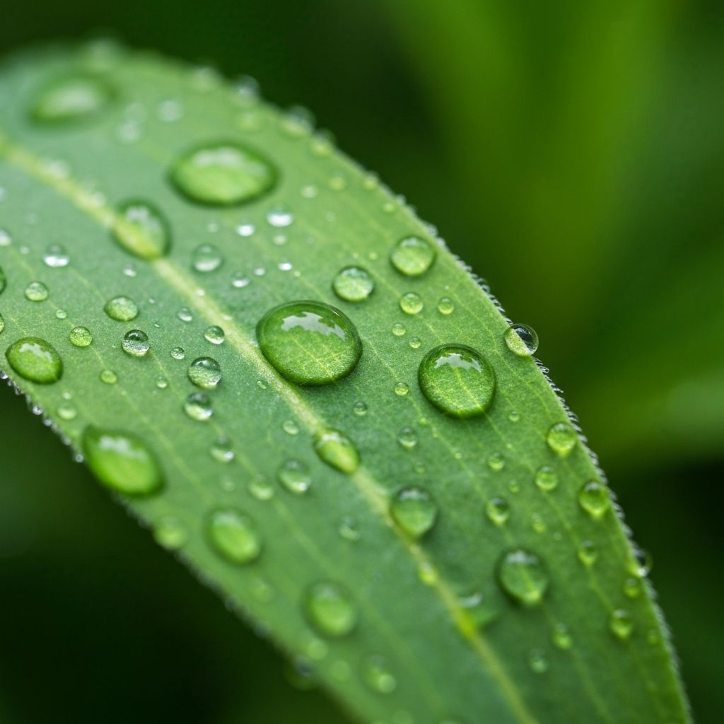 Gotas de aceite en hoja