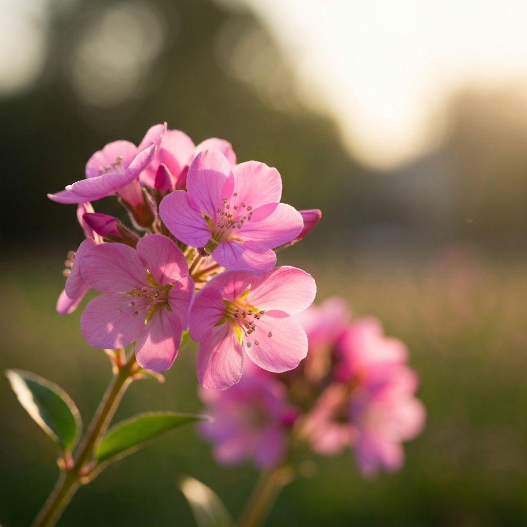 Flores rosas en naturaleza